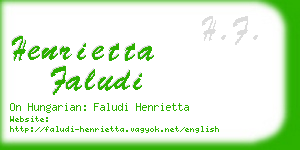 henrietta faludi business card